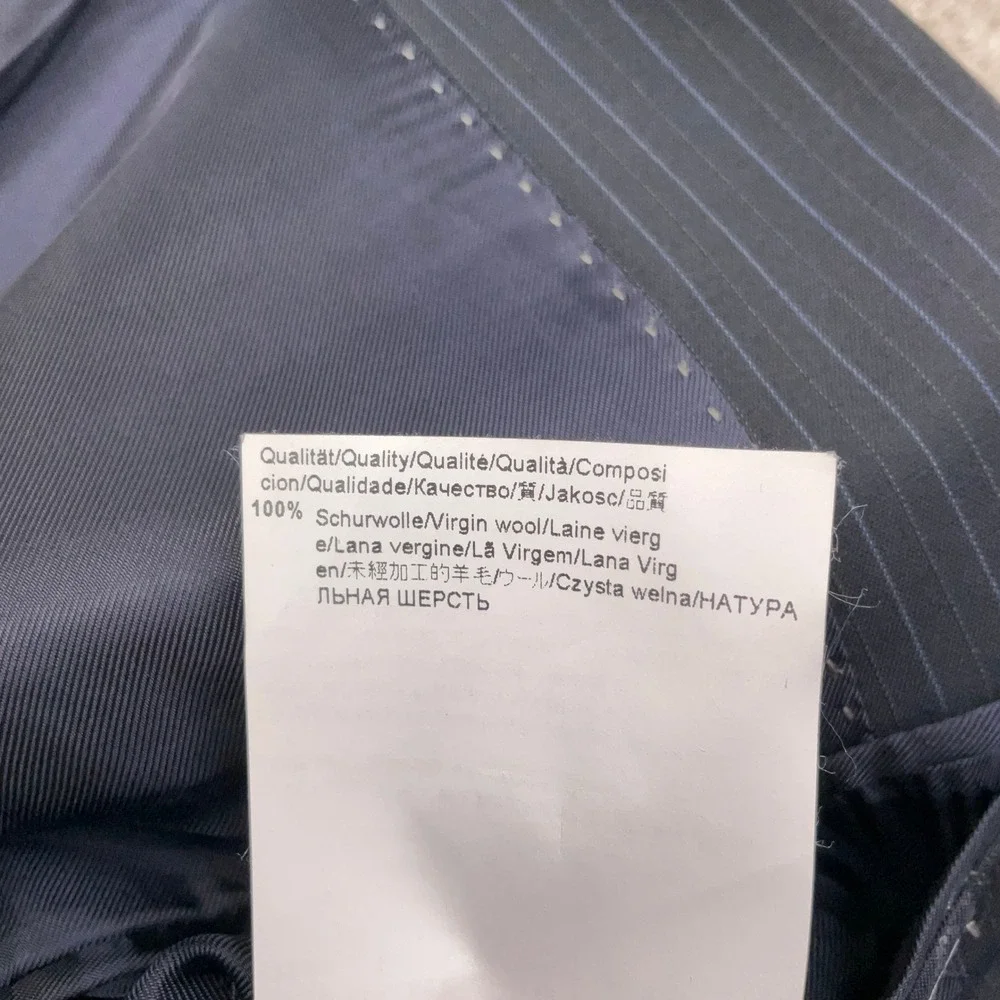 Hugo Boss Blazer Mens 44L Navy Blue Pinstripe Selection Ivy Leage Executive Wool